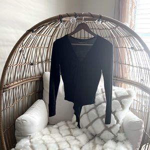 Black size small long sleeve bodysuit by Abercrombie soft cozy style